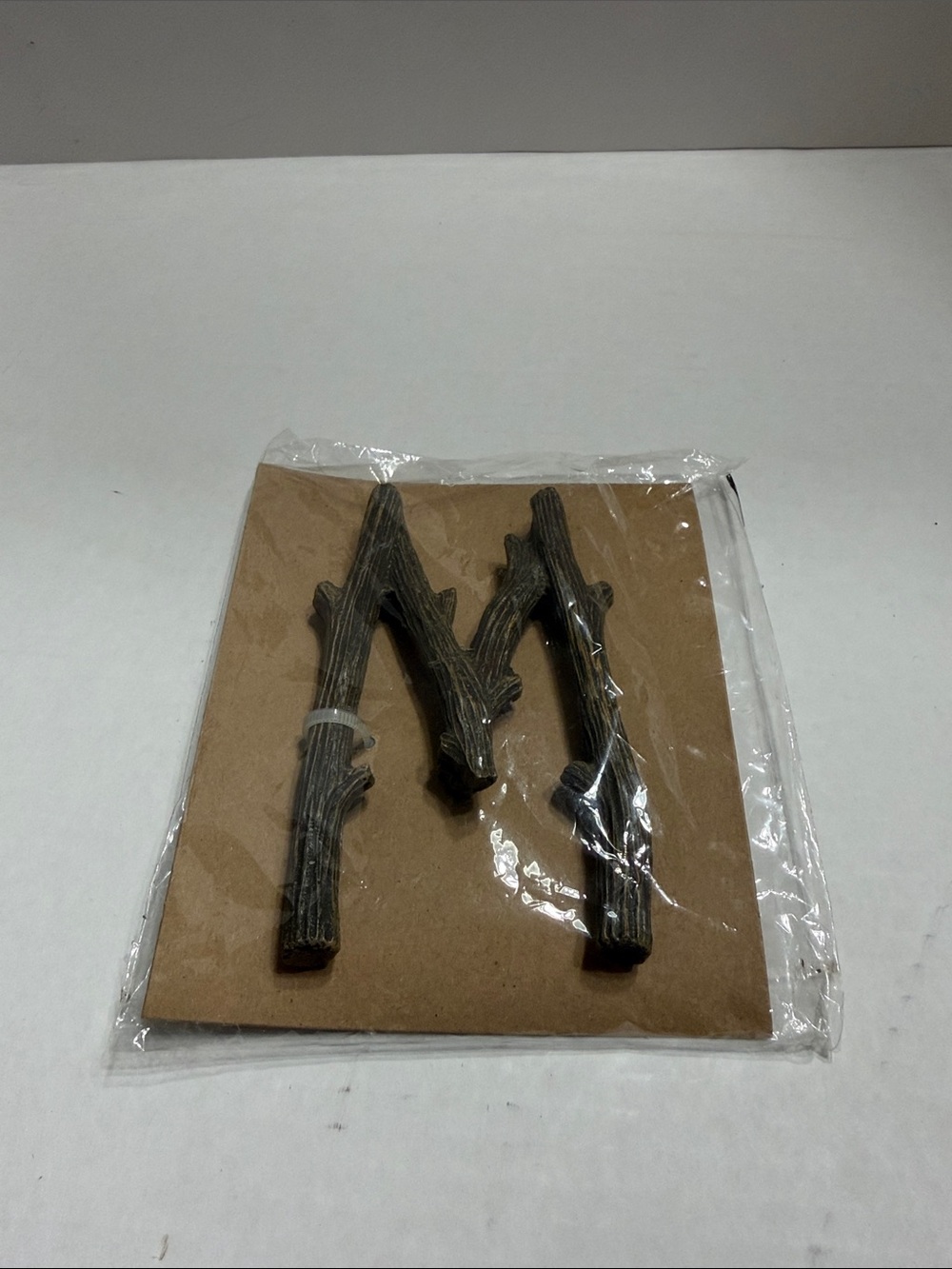 Michaels Brown Rustic Wooden Style Letter ‘M’ Ornament